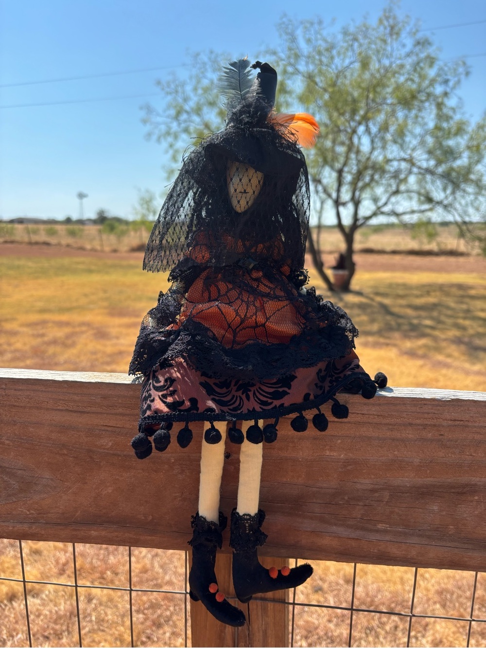 Vintage Halloween Shelf Witch
